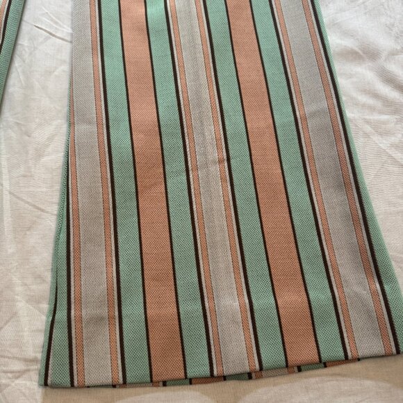 American Vintage Pink and Green Polyester Pull-On Bell Bottom Pants, 28 Waist - Picture 2 of 6